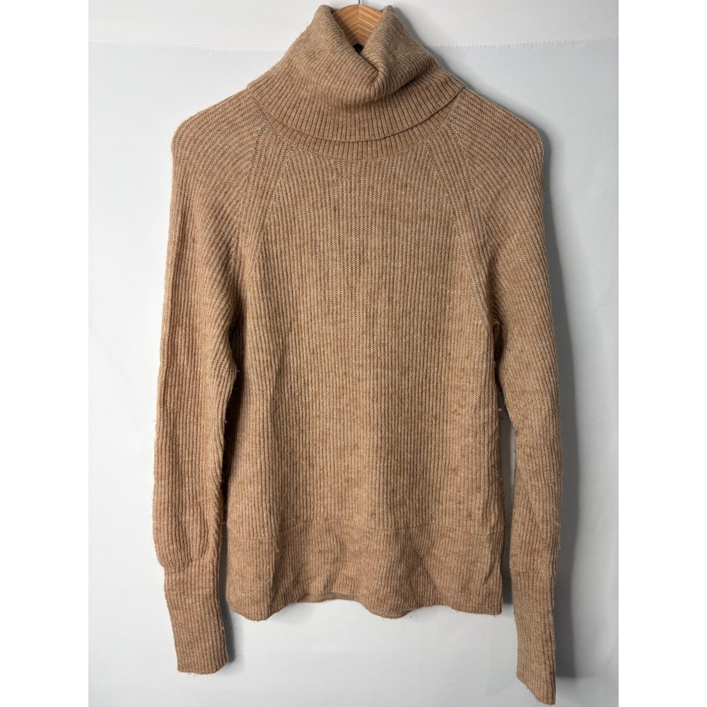 Quince Merino Wool Baby Alpaca Ribbed Turtleneck Sweater Sz S Luxury Preppy